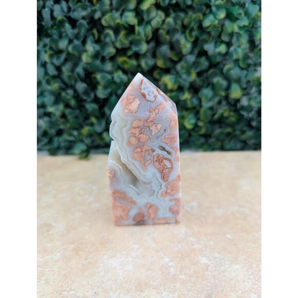 Pink Petal agate cotton candy agate tower quartz  crystal druzy girly witch - Picture 3 of 5
